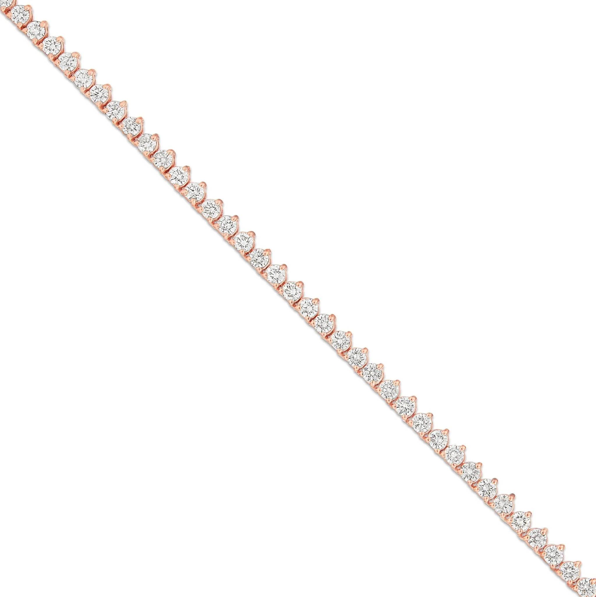 10K Gold 21.2ctw 3-Prong 3mm Diamond Tennis Chain