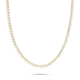 10K Gold 21.2ctw 3-Prong 3mm Diamond Tennis Chain