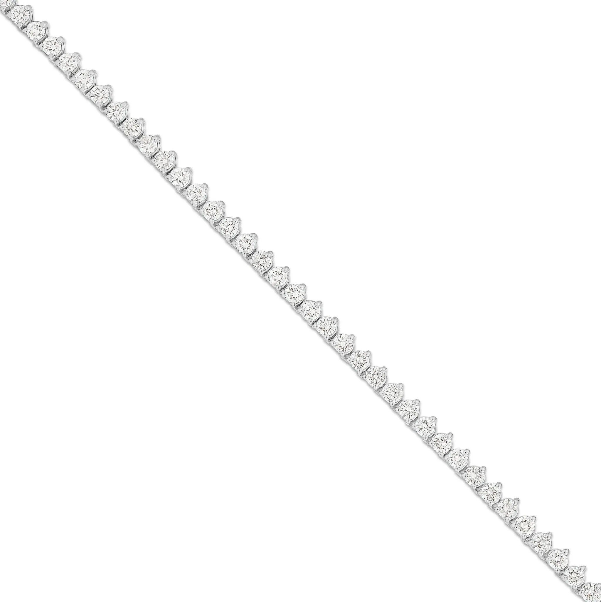 10K Gold 21.2ctw 3-Prong 3mm Diamond Tennis Chain