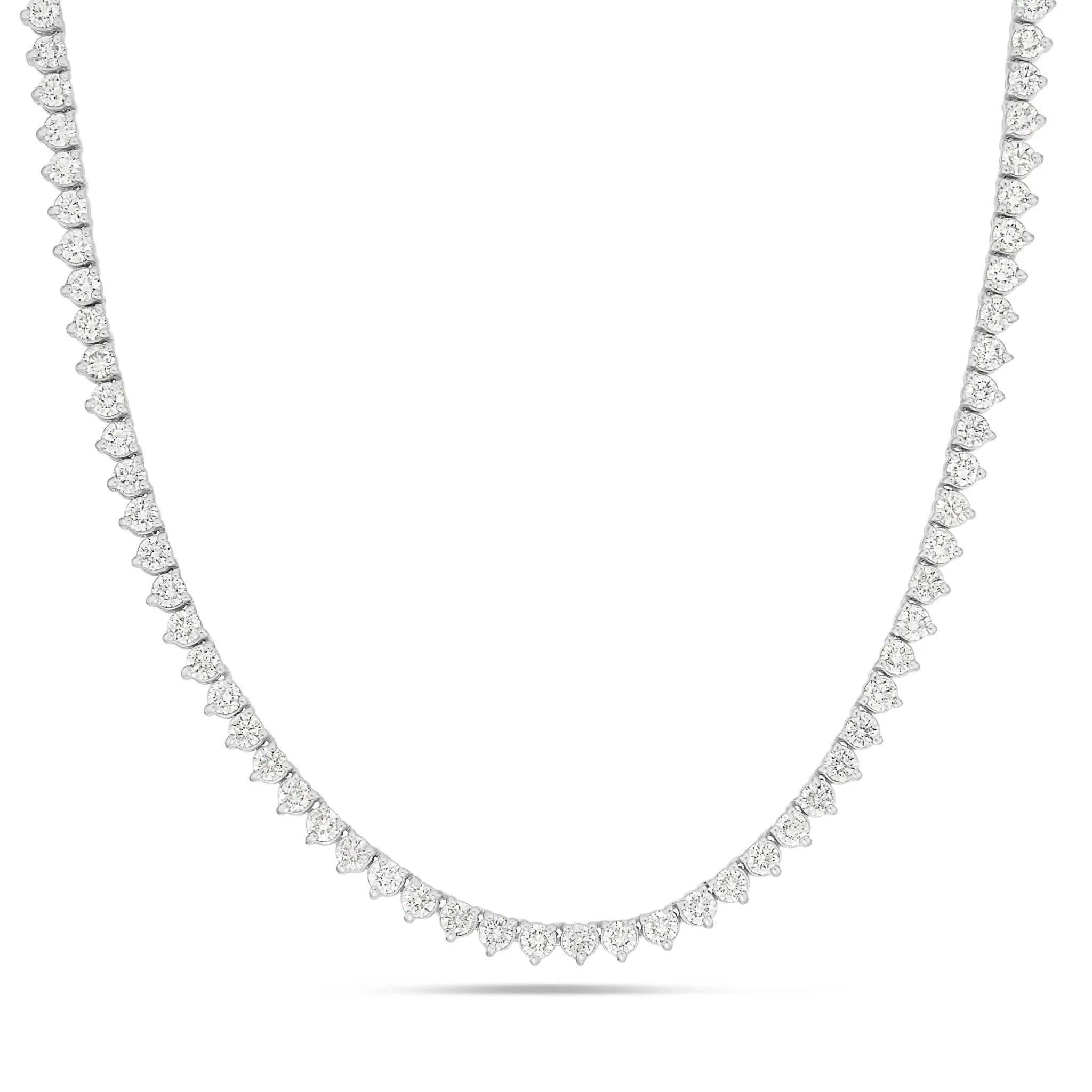 10K Gold 21.2ctw 3-Prong 3mm Diamond Tennis Chain