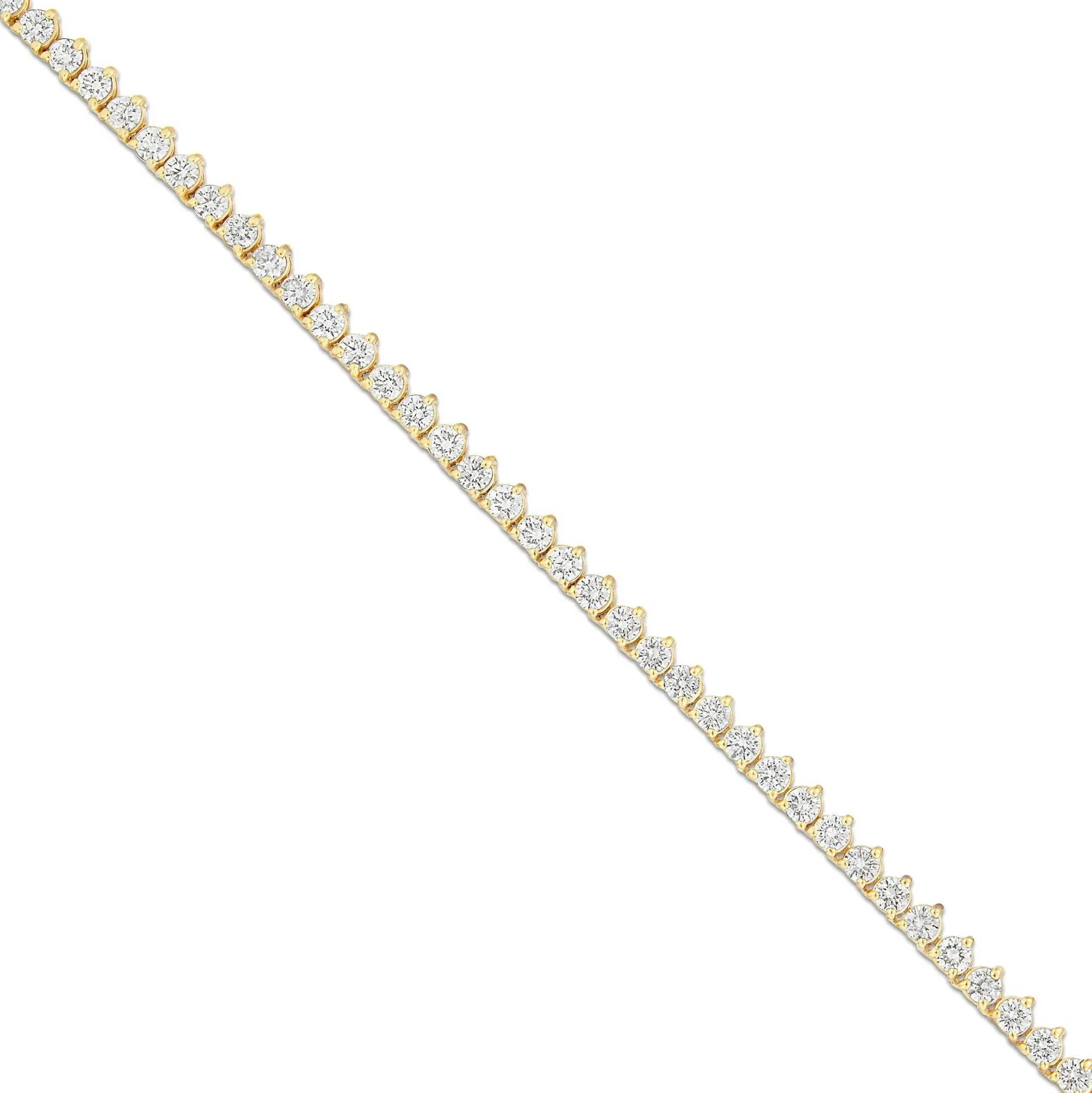 10K Gold 21.2ctw 3-Prong 3mm Diamond Tennis Chain