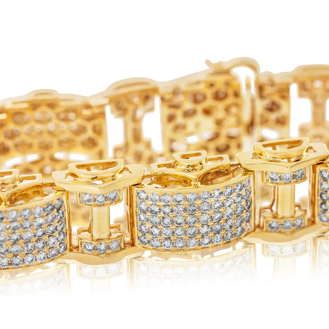 10k Yellow Gold 13ct Diamond Statement Bracelet