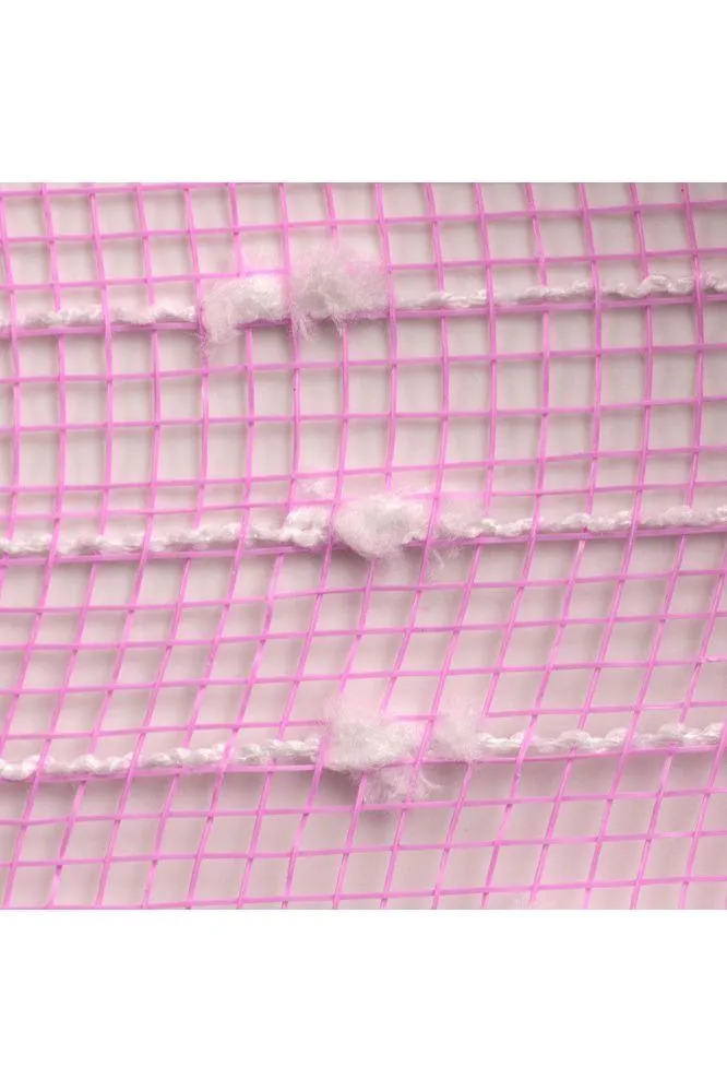 10" Snowball Deco Mesh Ribbon: Pink & White (10 Yards)