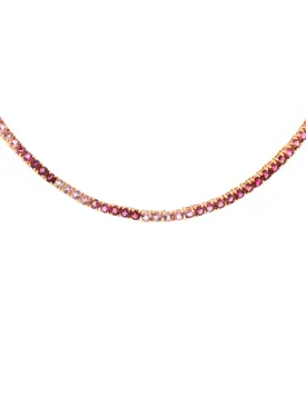 13.83ct Tourmaline 14K Gold Tennis Necklace