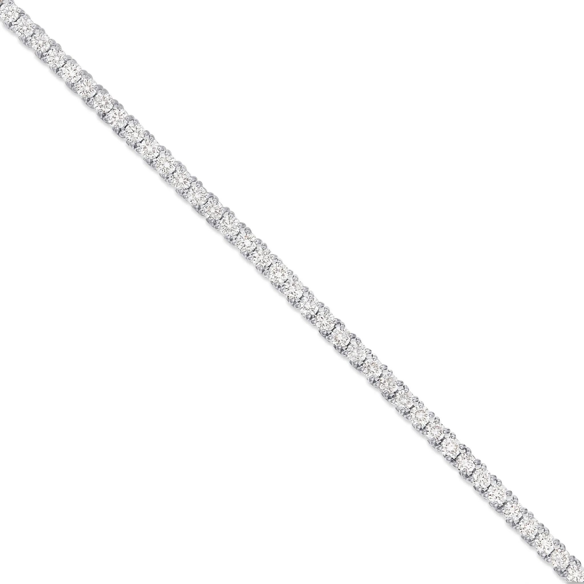 14K Gold 13.34ctw 4-Prong 3mm Diamond Tennis Chain