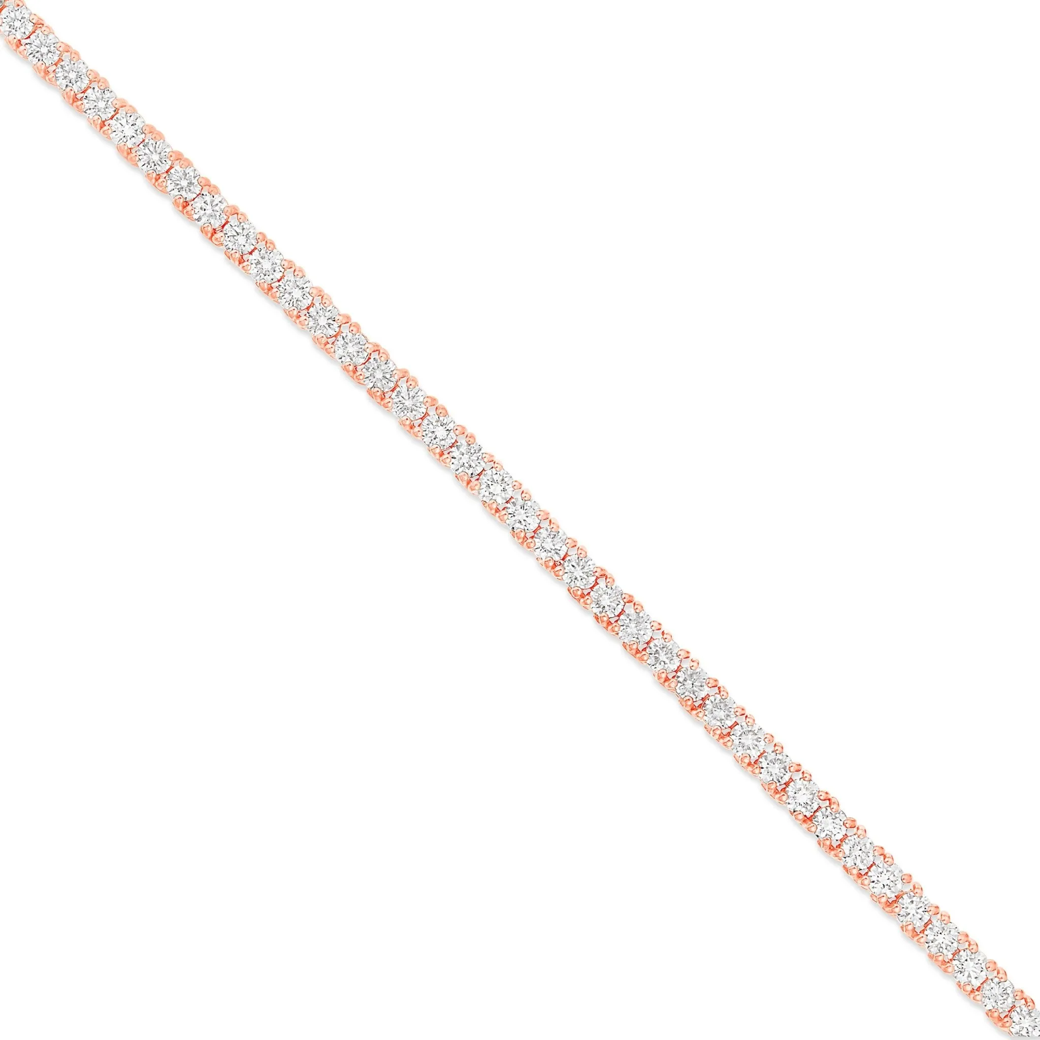 14K Gold 13.34ctw 4-Prong 3mm Diamond Tennis Chain