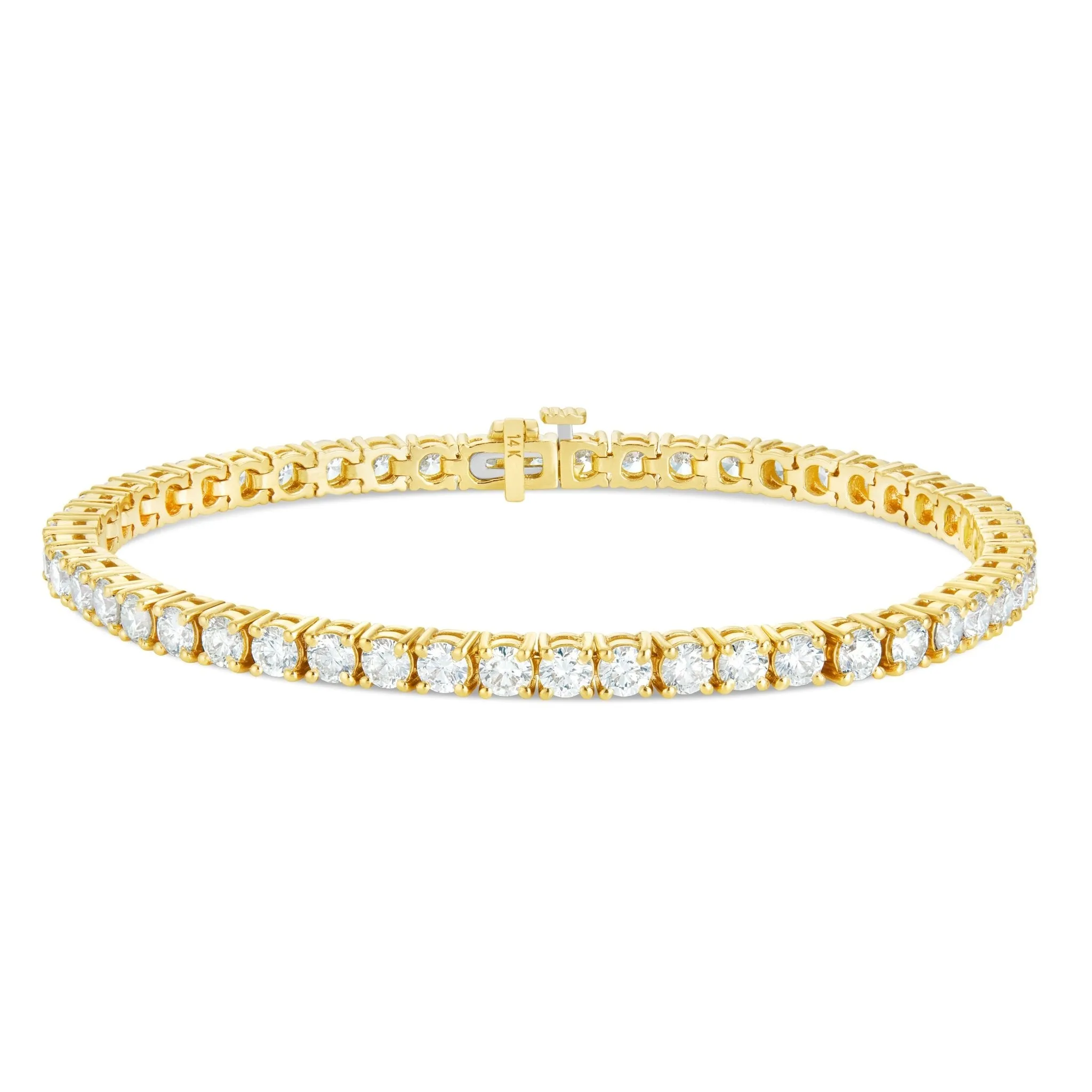 14K Gold 6.95ct 3.3mm Diamond Tennis Bracelet