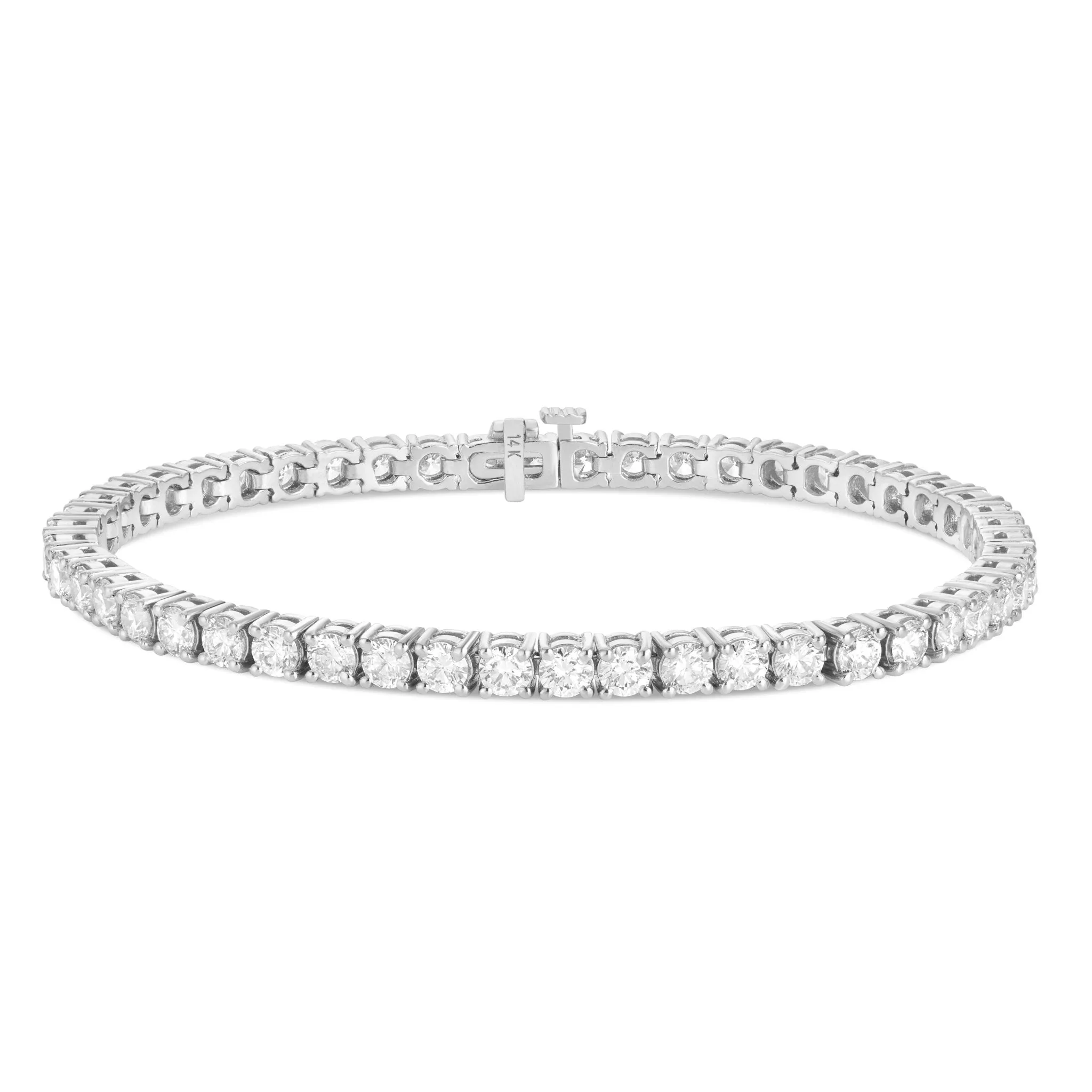 14K Gold 6.95ct 3.3mm Diamond Tennis Bracelet