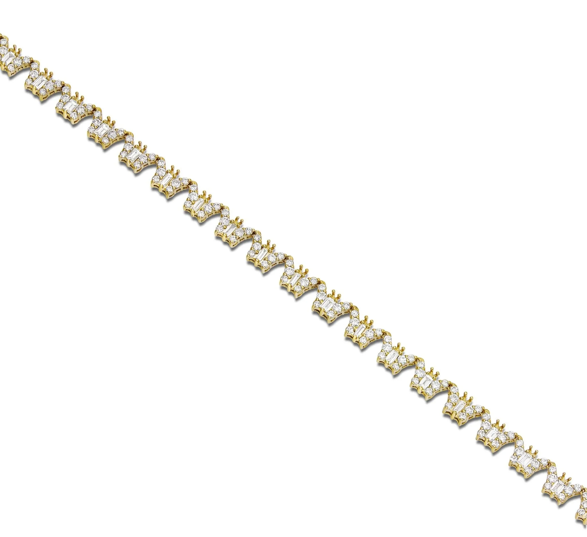 14K Gold 9.16ct Butterfly Motif Diamond Tennis Chain