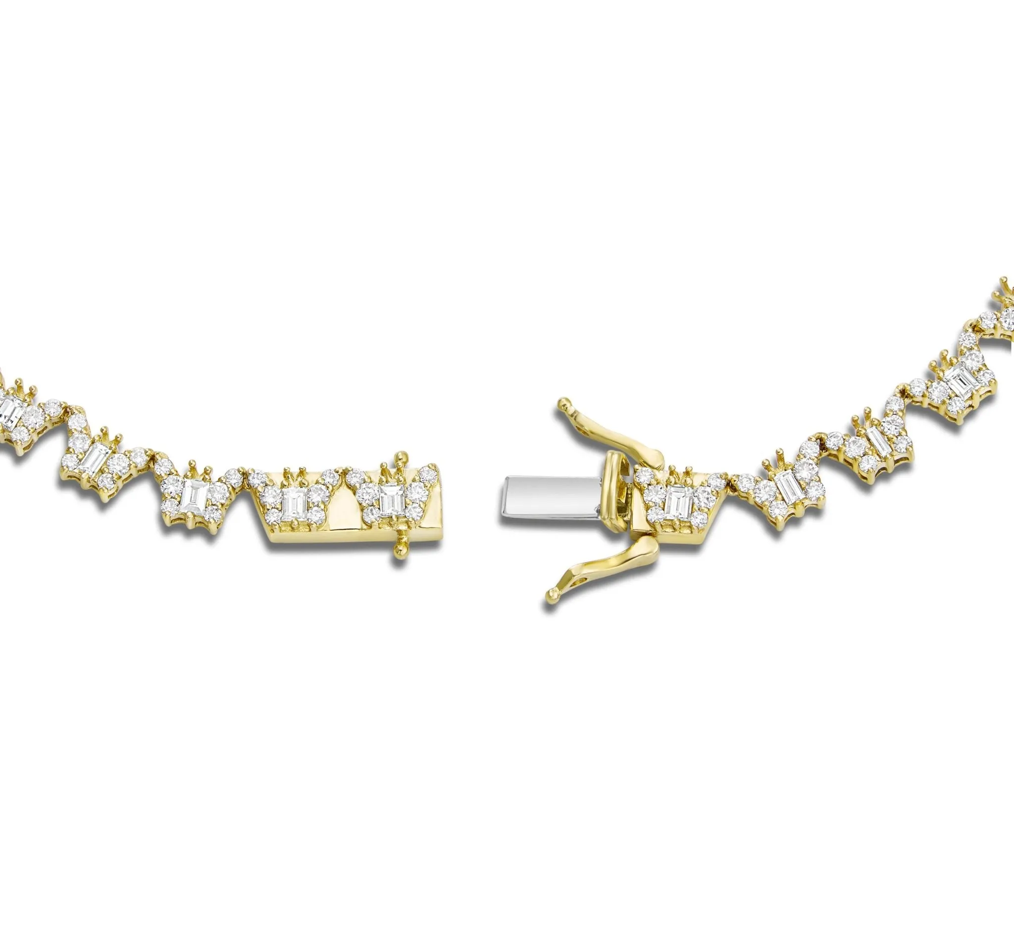 14K Gold 9.16ct Butterfly Motif Diamond Tennis Chain