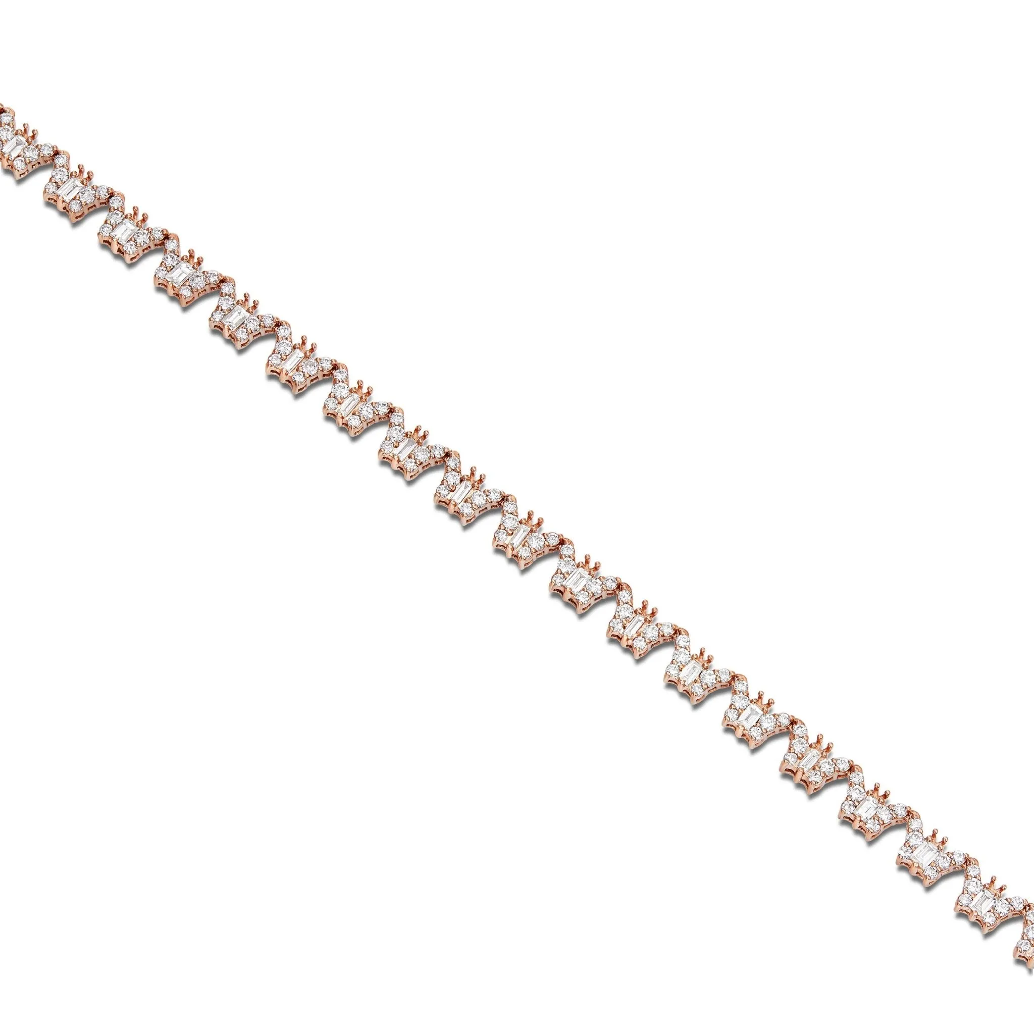 14K Gold 9.16ct Butterfly Motif Diamond Tennis Chain