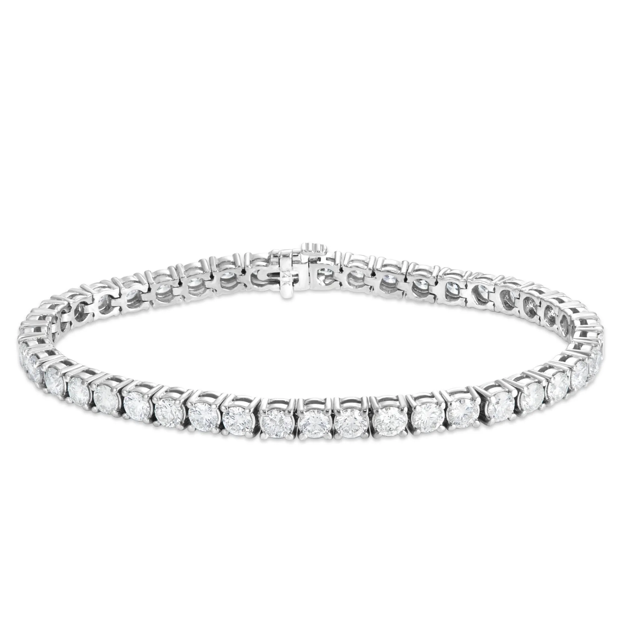 14K White Gold 7.03ct 3.6mm Diamond Tennis Bracelet