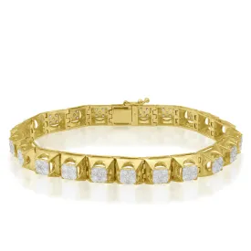 14k Yellow Gold Diamond Bracket Bracelet