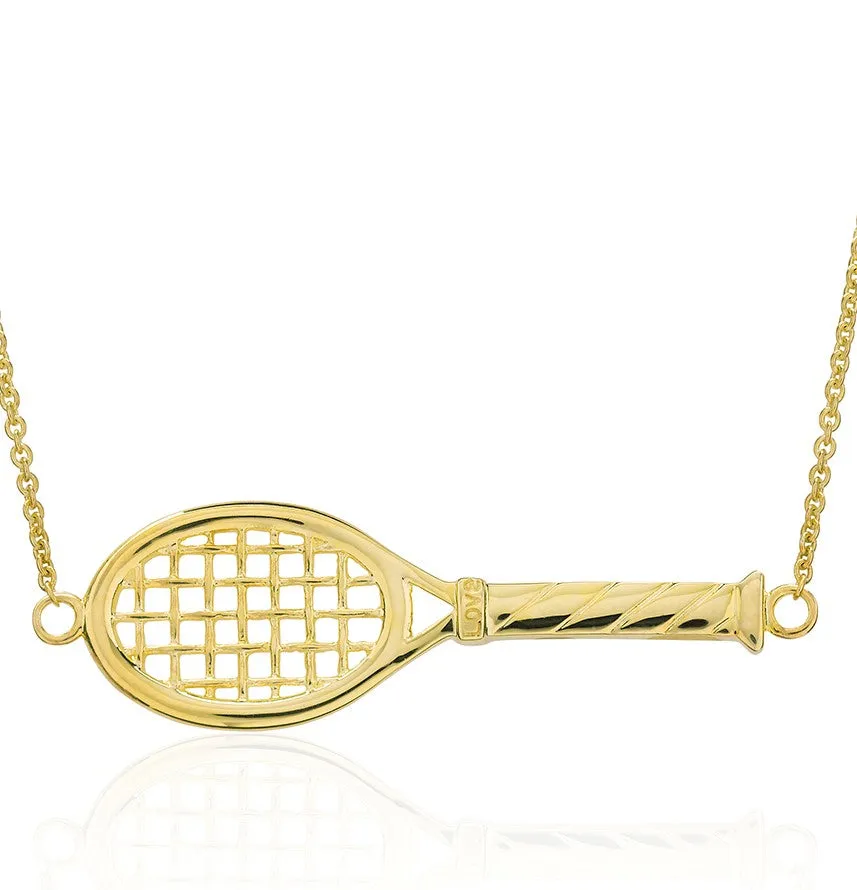 14Kt Gold Love Racquet Necklace