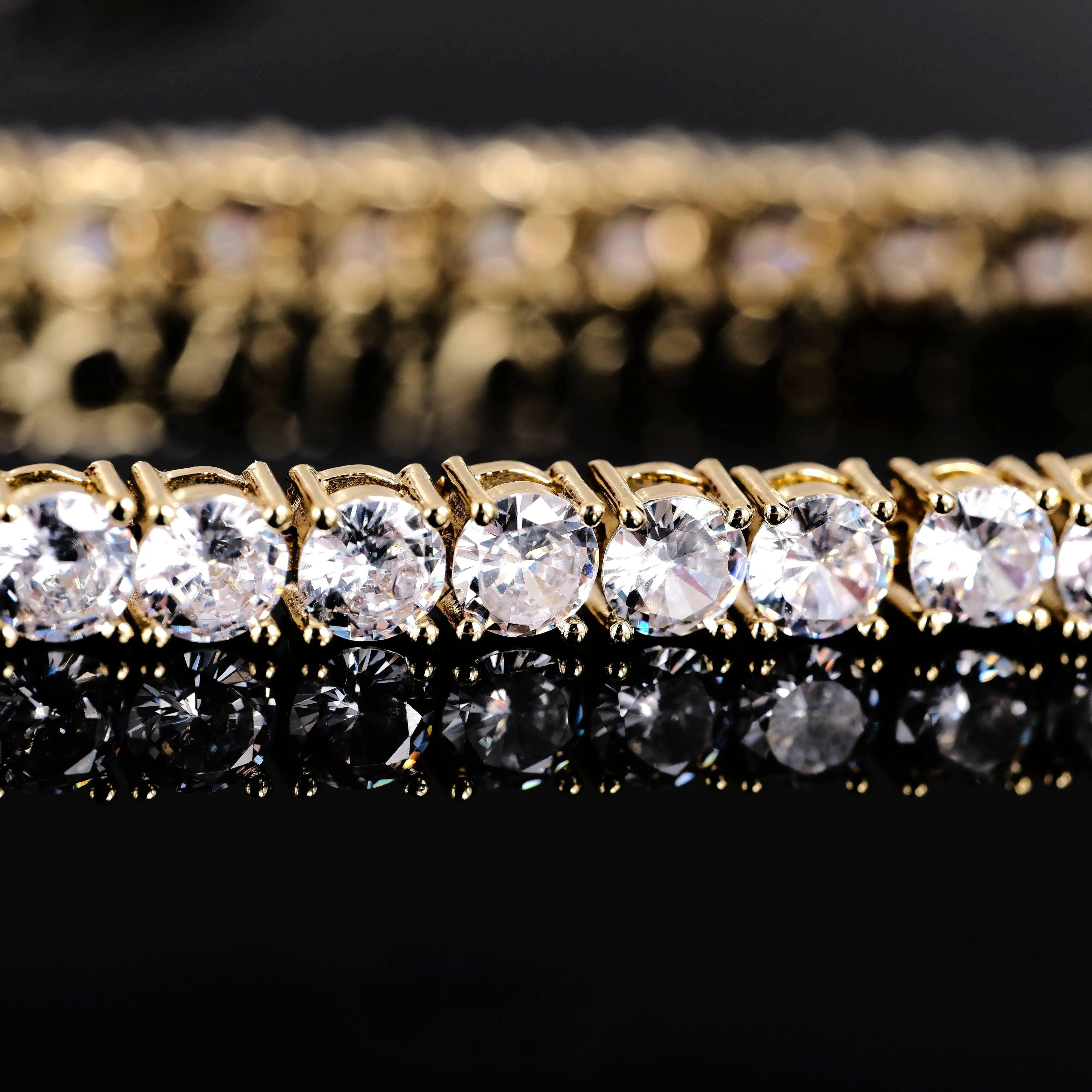 18k Gold-Plated  5mm AAA CZ Hip Hop Tennis Chain # Tennis Bracelet