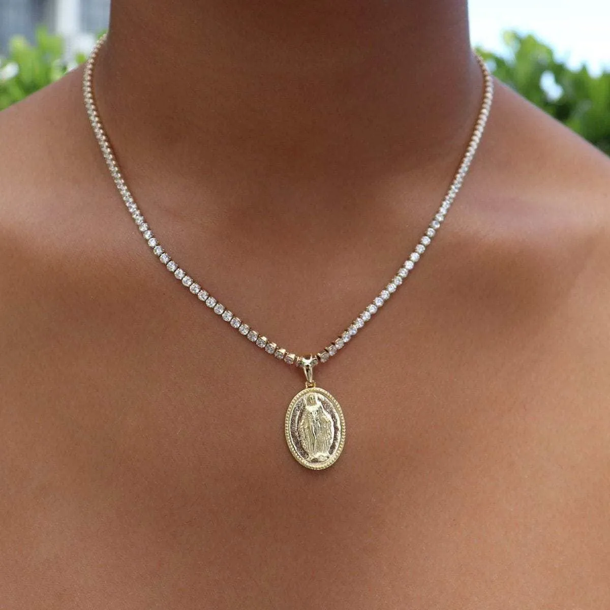 18k Vermeil Micro Lady of Guadalupe Pendant