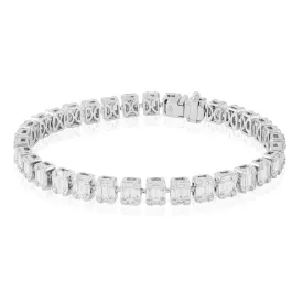 18k White Gold 6.49ct Diamond Tennis Bracelet