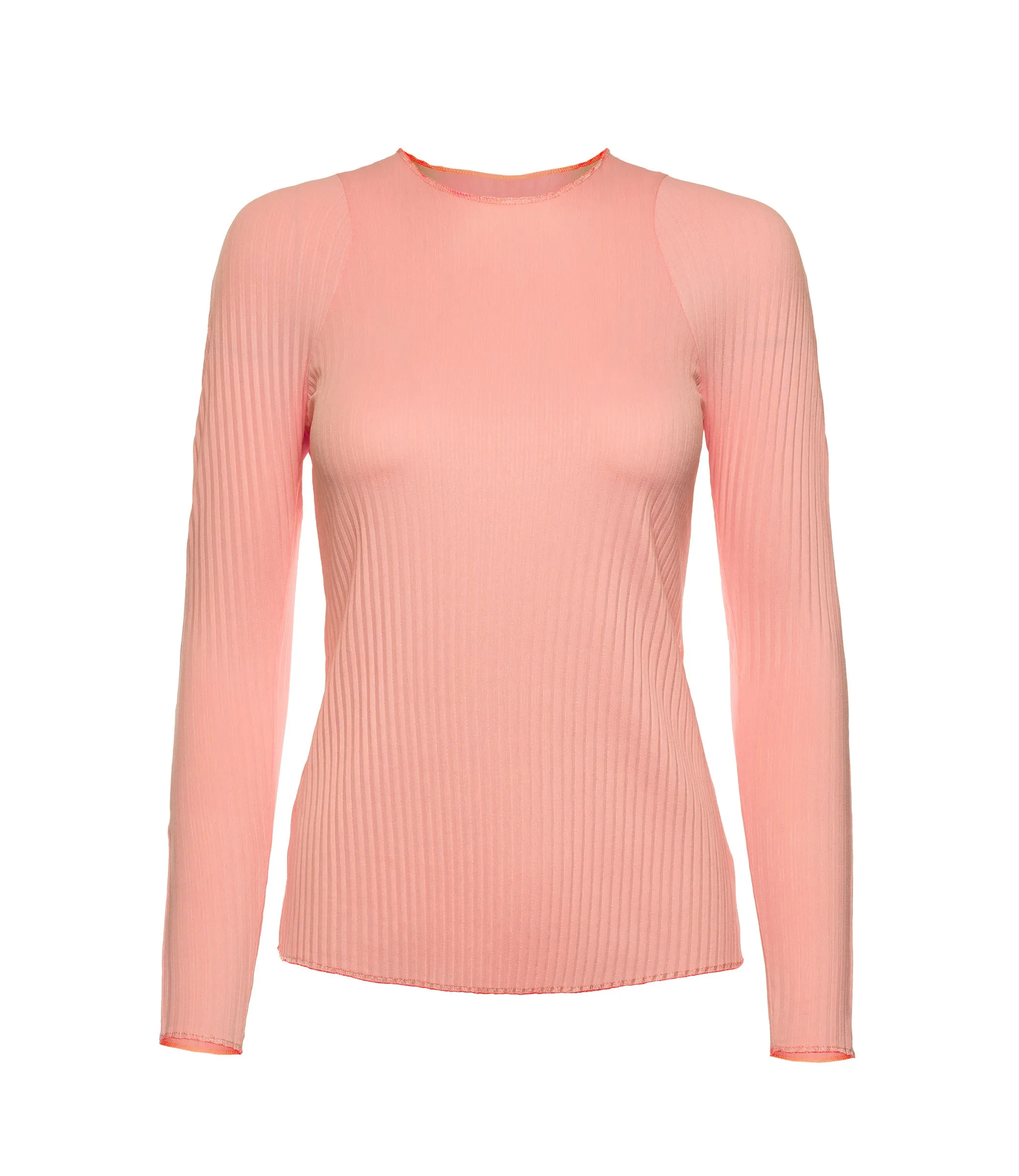 196052-815 | PLEATED L/S CREW | PEACH