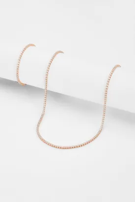 2.5mm Micro Tennis Chain   Bracelet Bundle - Rose Gold