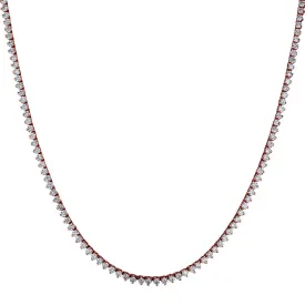 3 CLAW DIAMOND TENNIS NECKLACE