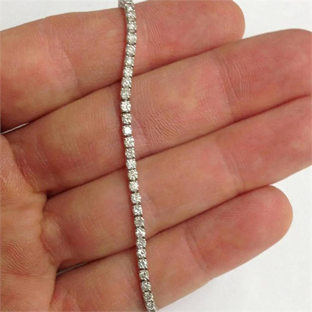 3ct. Round Cut Diamond Tennis Bracelet In 14k White Gold 7"