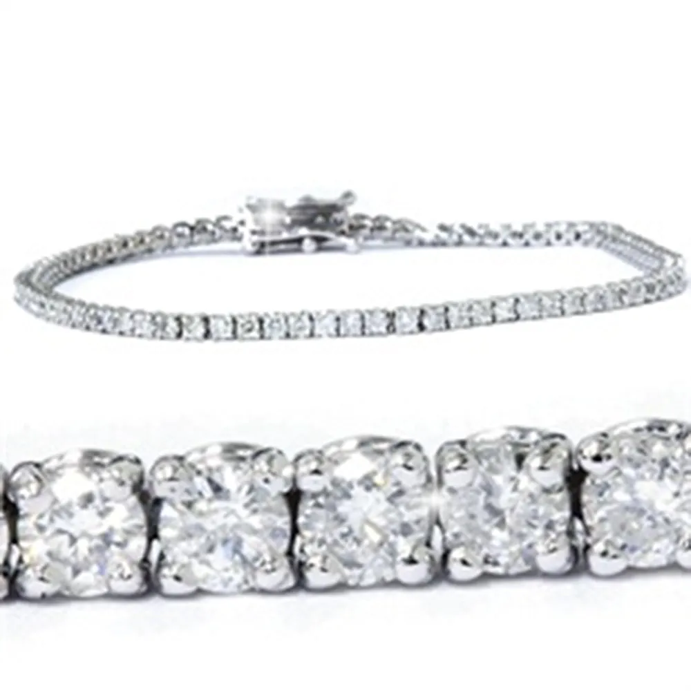 3ct. Round Cut Diamond Tennis Bracelet In 14k White Gold 7"