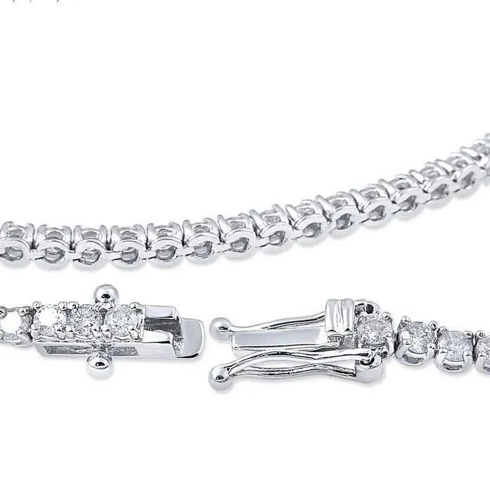 3ct. Round Cut Diamond Tennis Bracelet In 14k White Gold 7"