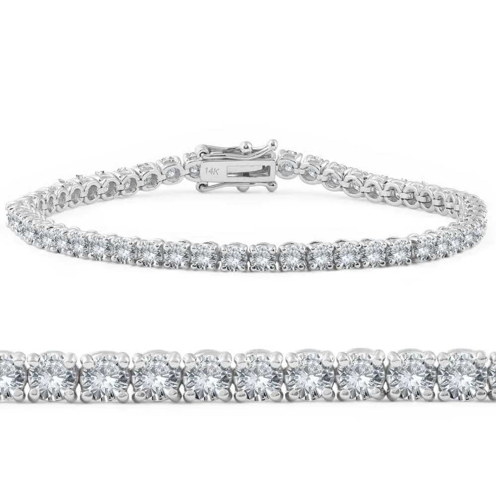 3ct. Round Cut Diamond Tennis Bracelet In 14k White Gold 7"