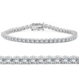 3ct. Round Cut Diamond Tennis Bracelet In 14k White Gold 7"