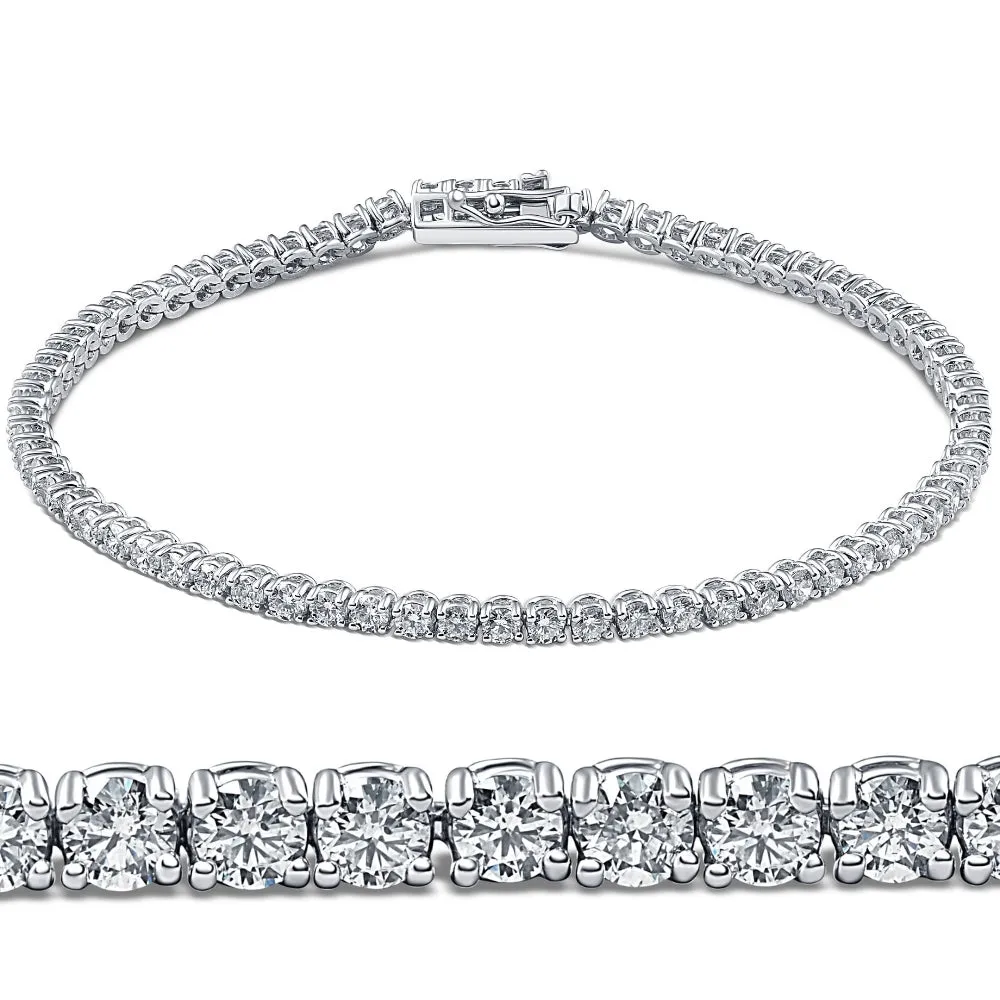 3ct. Round Cut Diamond Tennis Bracelet In 14k White Gold 7"