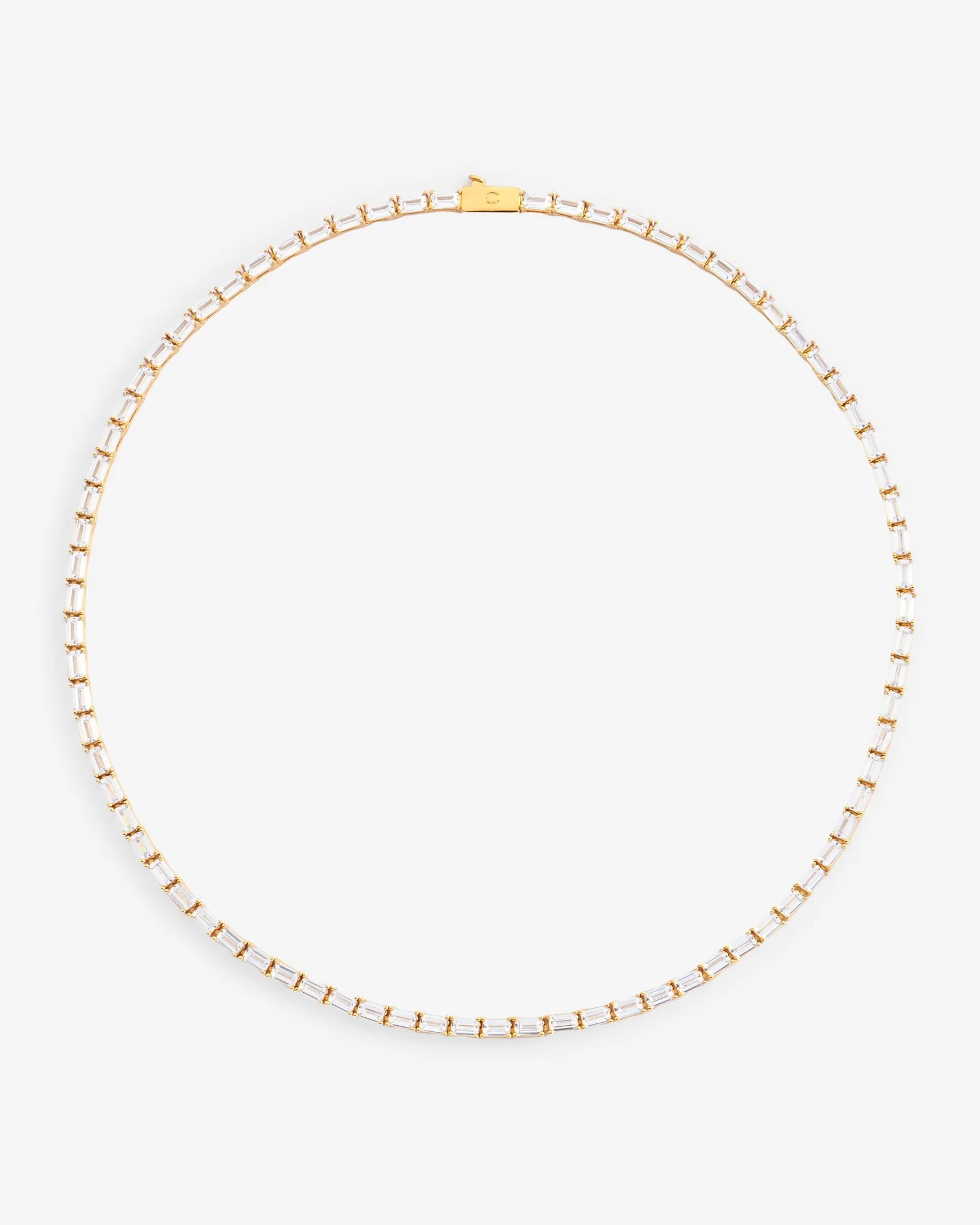 3mm Rectangular Tennis Chain - Gold