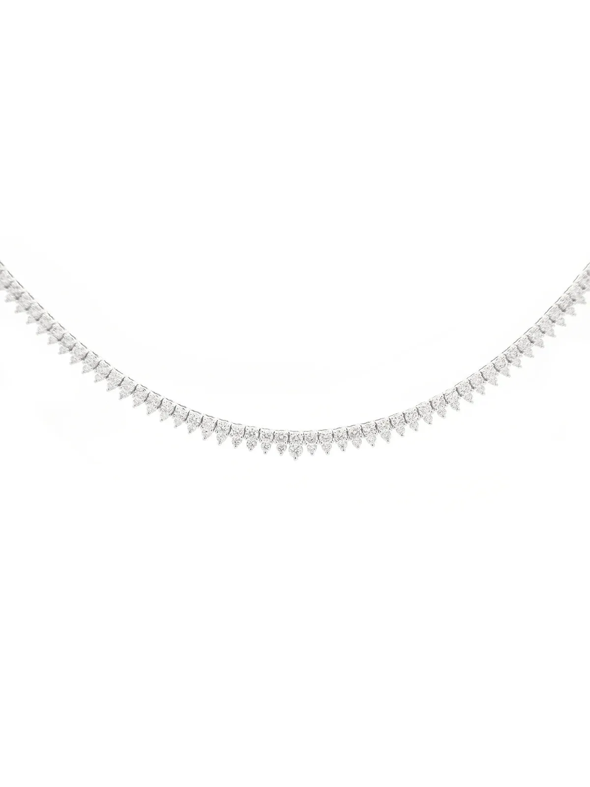 5.00ct Diamond 18K Stationed Tennis Necklace