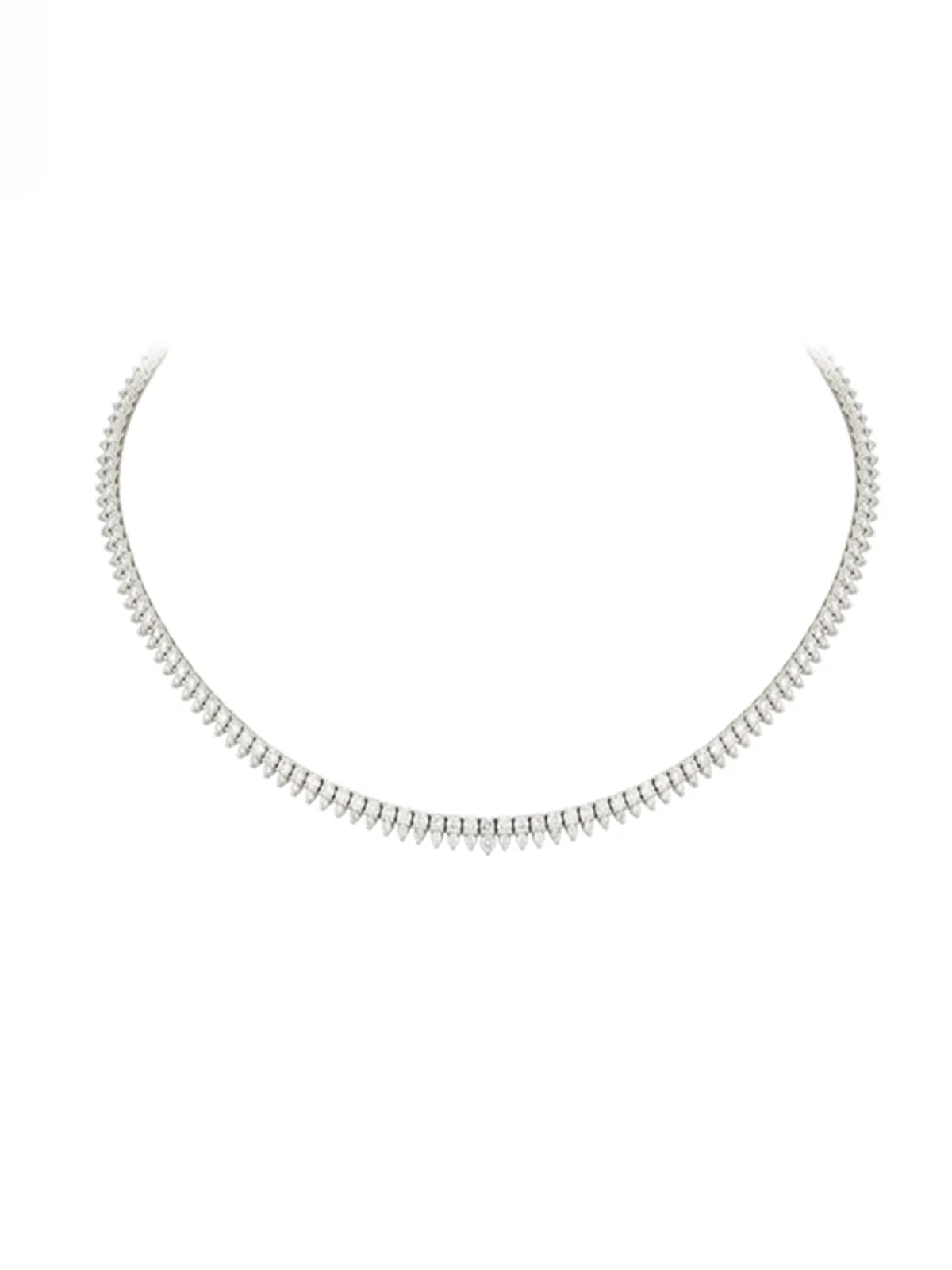 5.00ct Diamond 18K Stationed Tennis Necklace