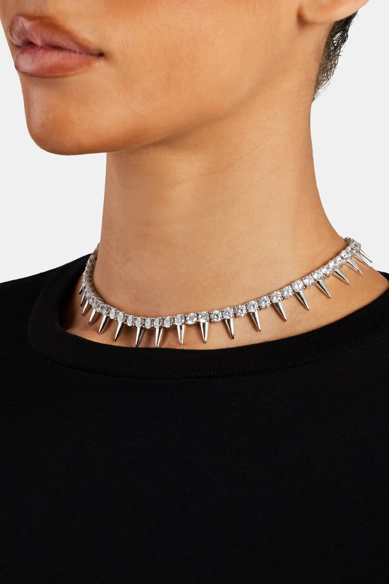 5mm Iced CZ Tennis Spike Choker