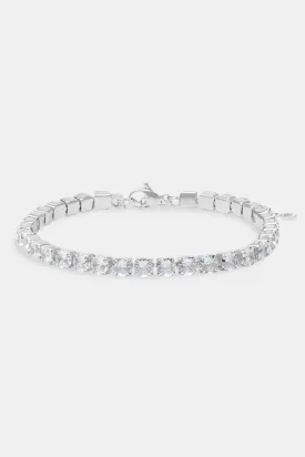 5mm Iced Tennis Anklet - White