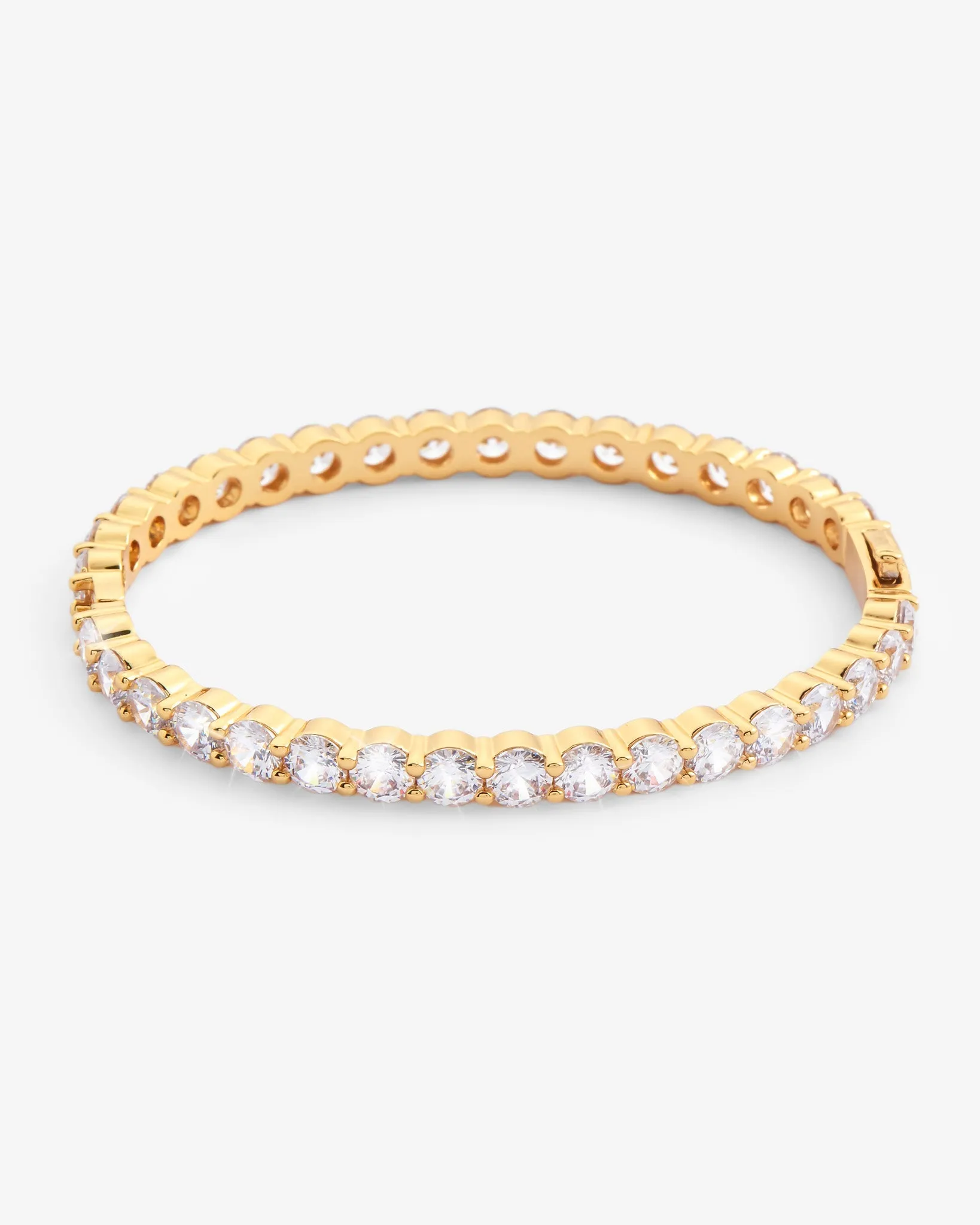 5mm Iced Tennis Bangle - Gold