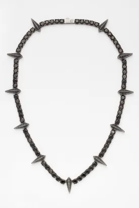 5mm Pave Spike Tennis Chain - Black