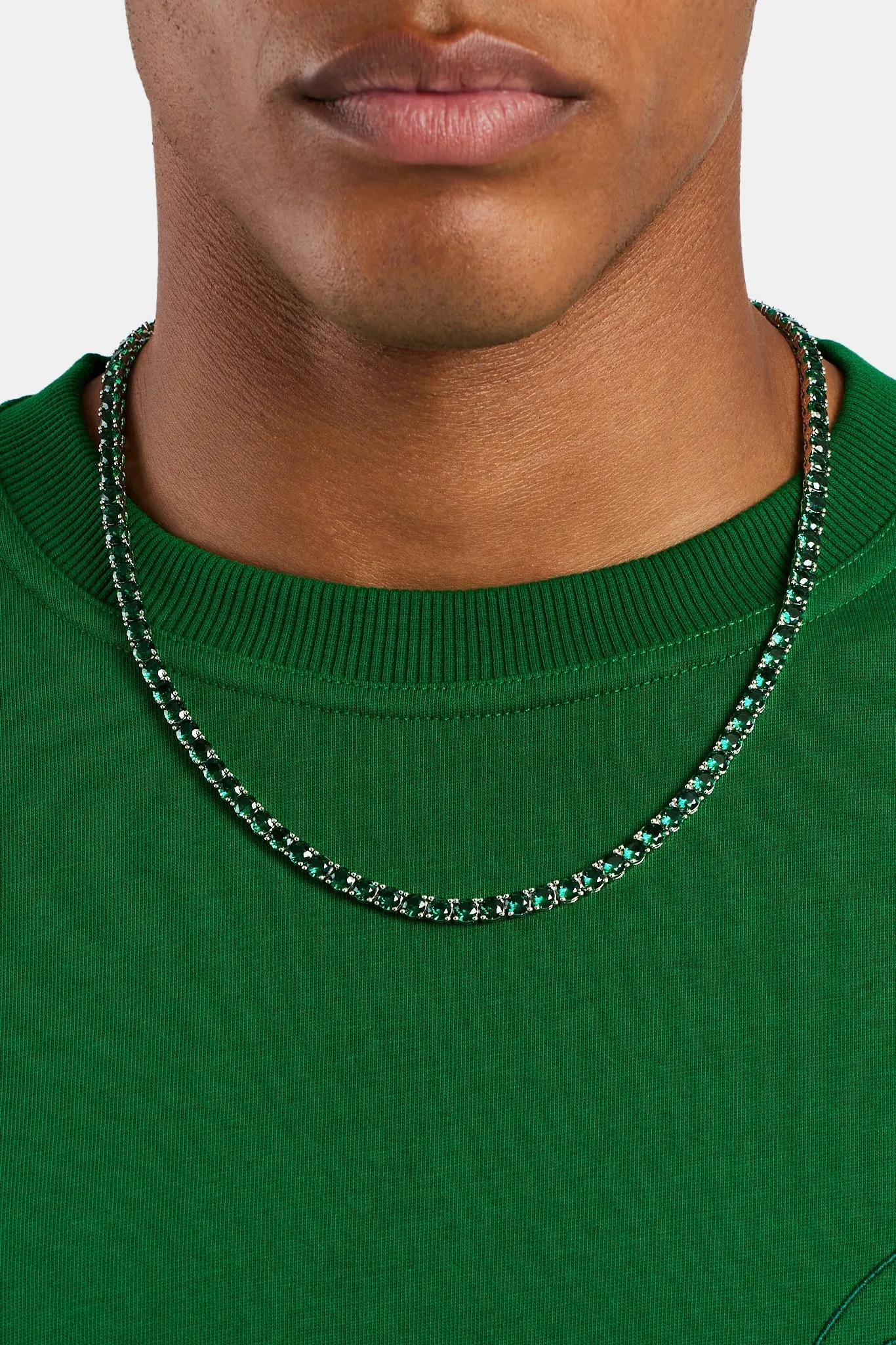 5mm Tennis Chain - Dark Green