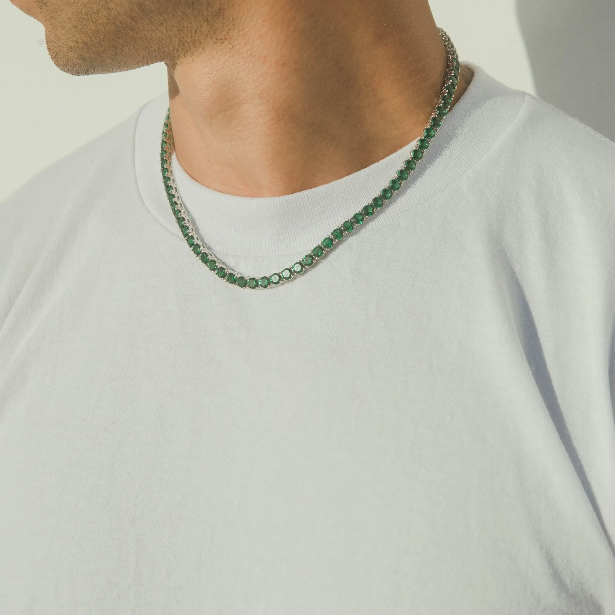 5mm Tennis Chain - Green