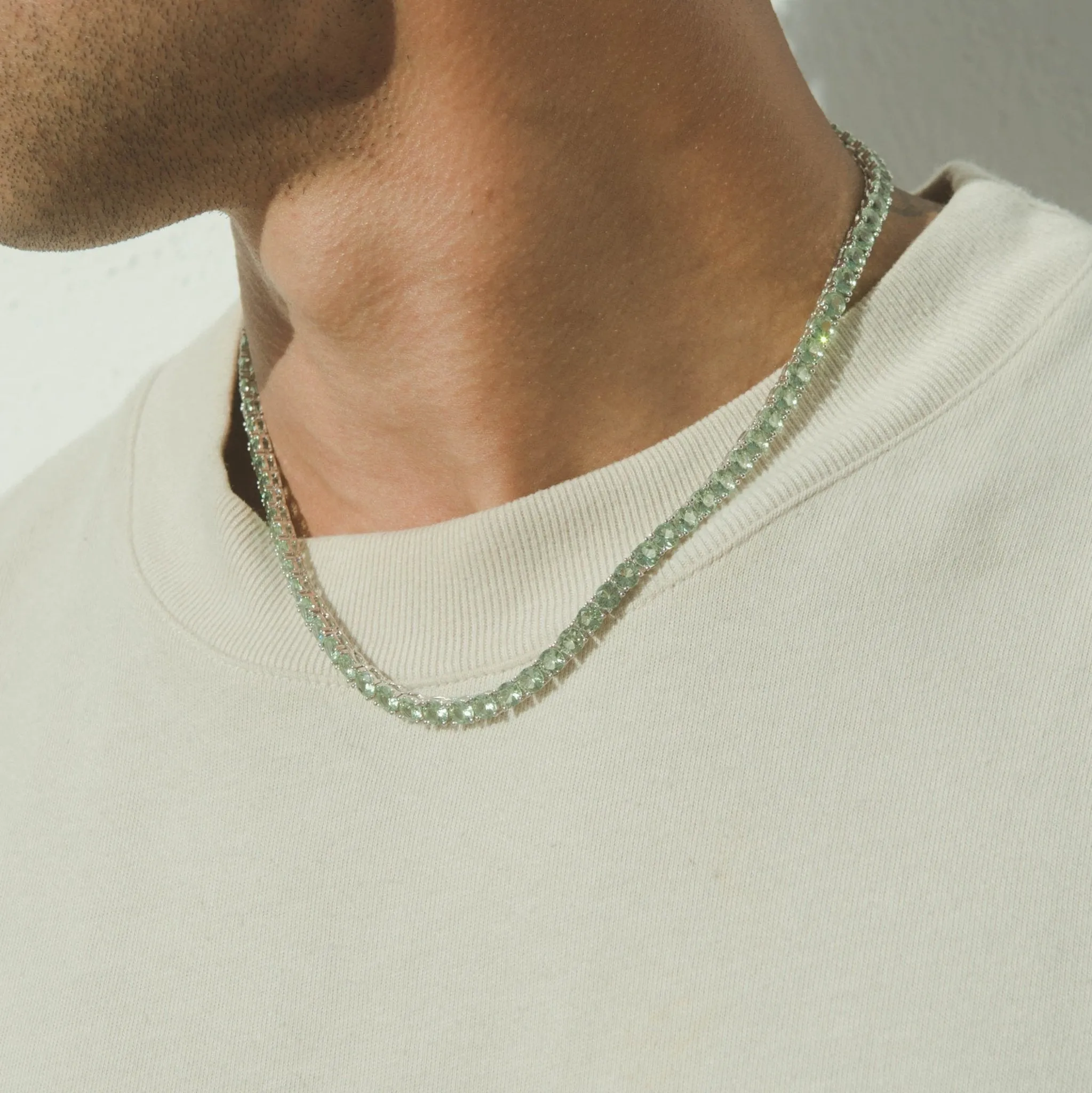 5mm Tennis Chain - Pale Green