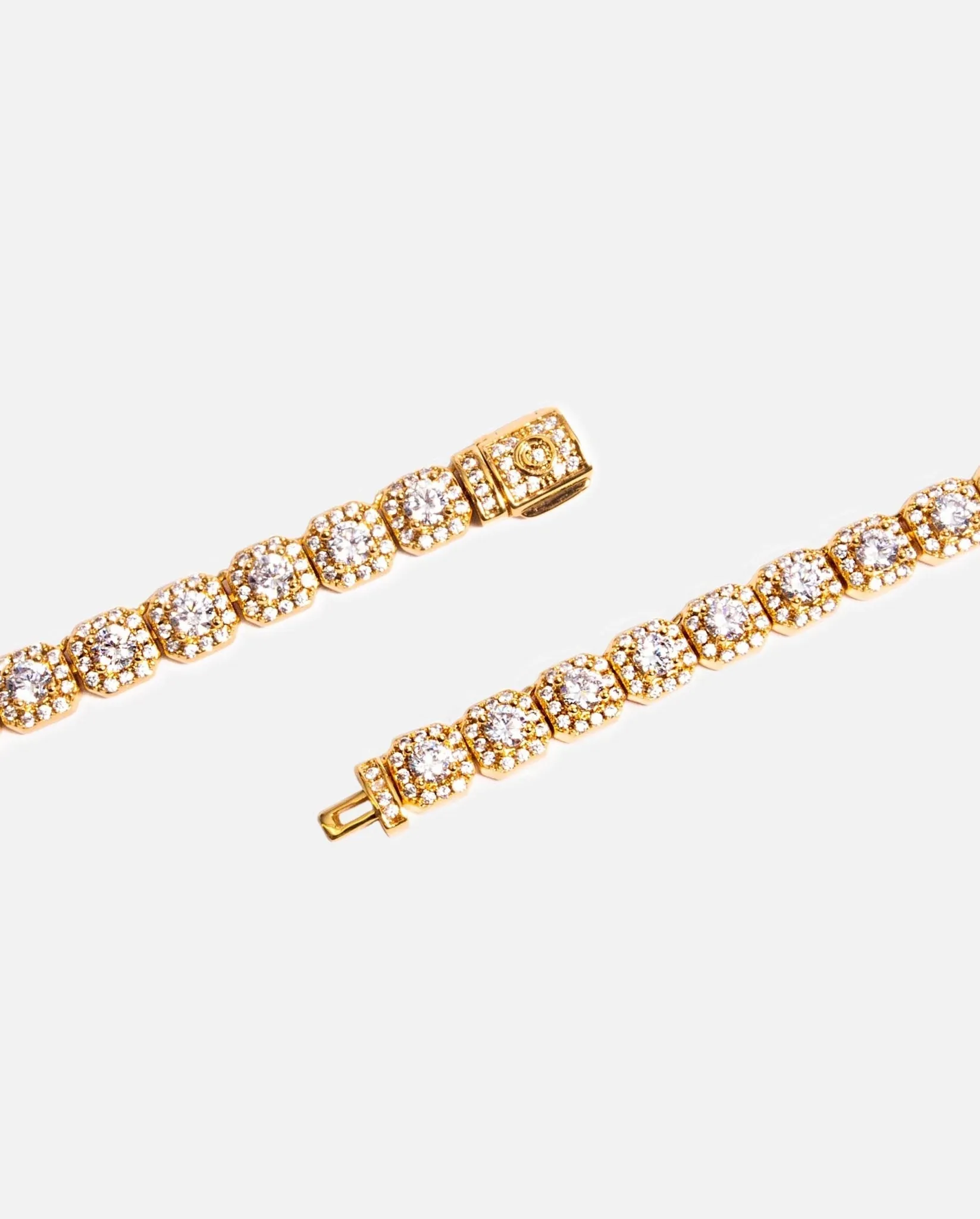 7mm Clustered Tennis Chain - Gold