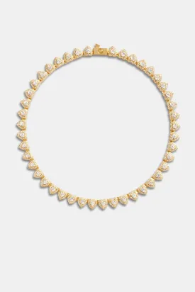 7mm Gold Plated Iced CZ Heart Tennis Choker