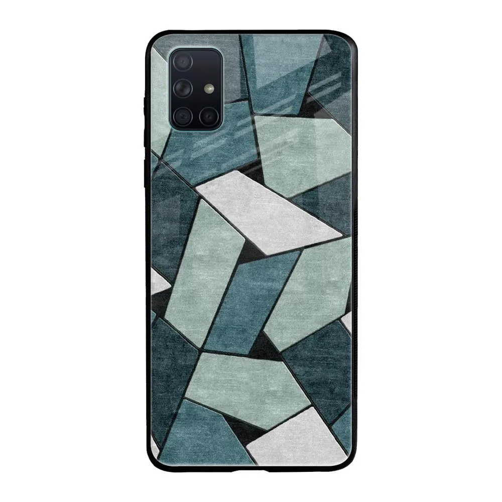 Abstact Tiles Glass Case for Samsung Galaxy A51