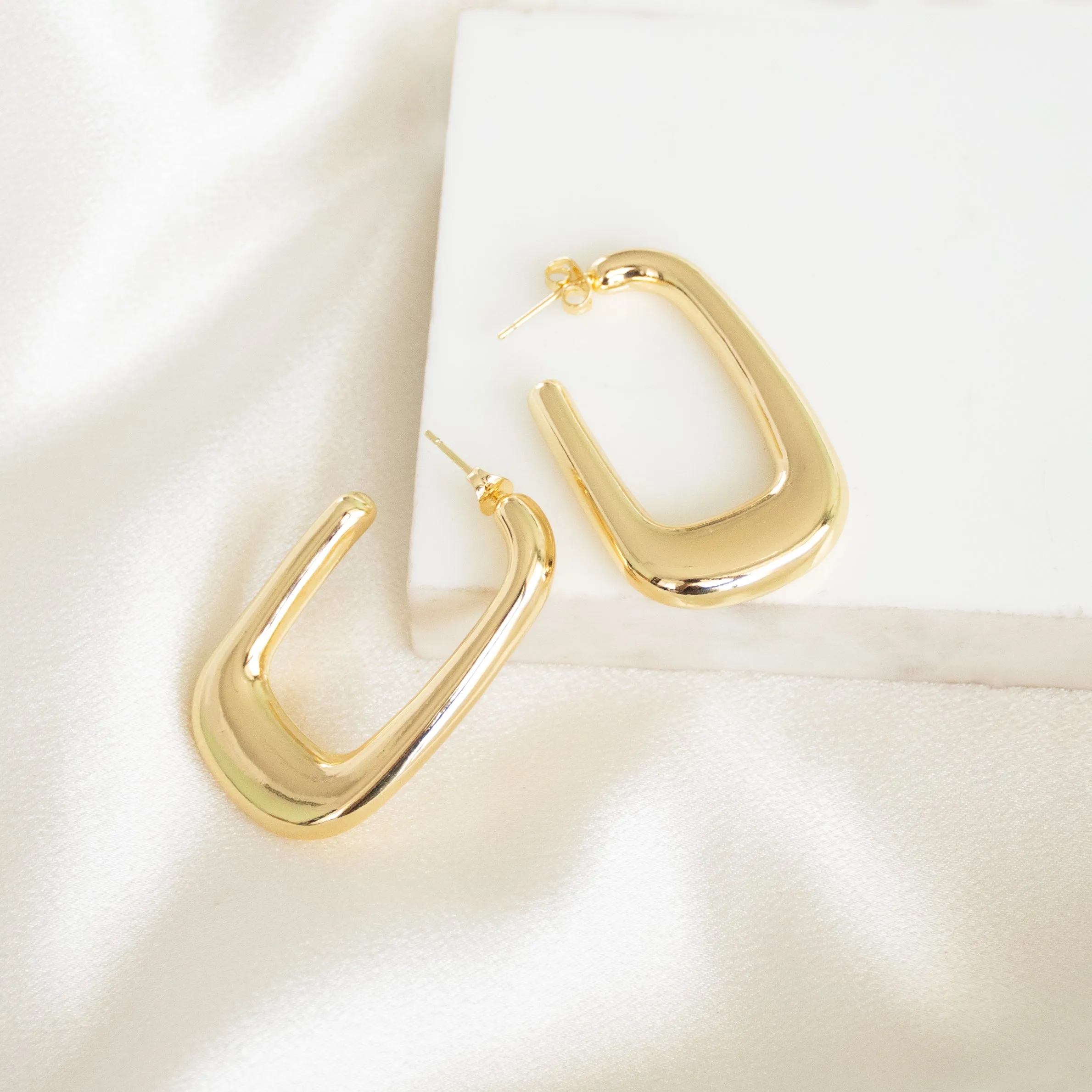 Abstract Cara Hoop Earrings