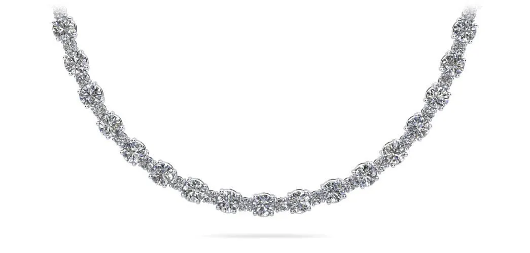 Affectionately Yours Diamond Tennis Lab-Grown Diamond Necklace with 10.28 ct.(finished) 1.7mm, 3.1mm