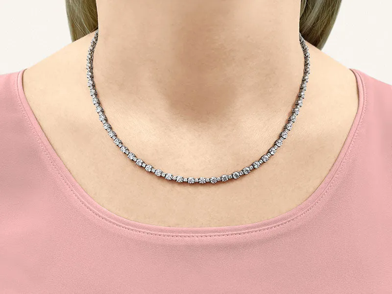 Affectionately Yours Diamond Tennis Lab-Grown Diamond Necklace with 10.28 ct.(finished) 1.7mm, 3.1mm