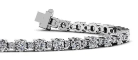 Alternating Lab-Grown Diamond Tennis Bracelet with 4.38 ct.(finished) 1.7mm, 3.1mm