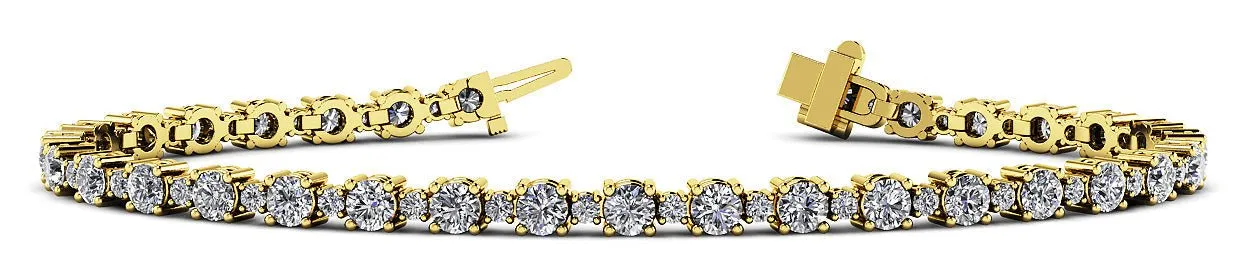 Alternating Lab-Grown Diamond Tennis Bracelet with 4.38 ct.(finished) 1.7mm, 3.1mm