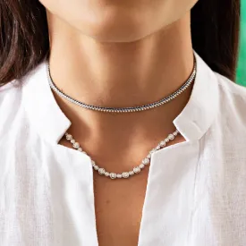 Ana Diamond Scalloped Bezel Necklace