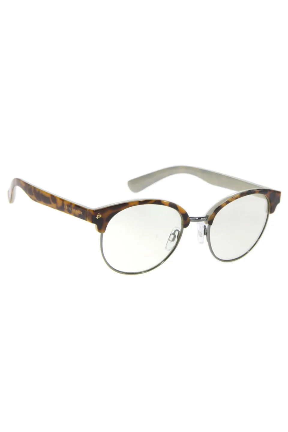 Angelou Round Chestnut Brown Tort Blue Light Glasses